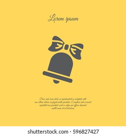 Web line icon. Bell with bow, school bell