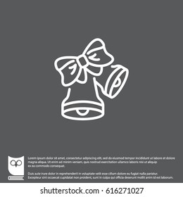Web line icon. Bell with bow