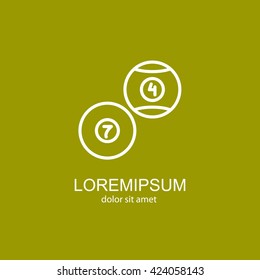 Web line icon. Billiards, balls for billiards