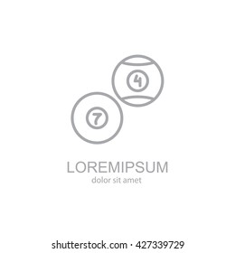 Web line icon. Billiards, balls for billiards