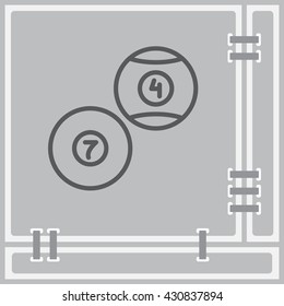 Web line icon. Billiards, balls for billiards