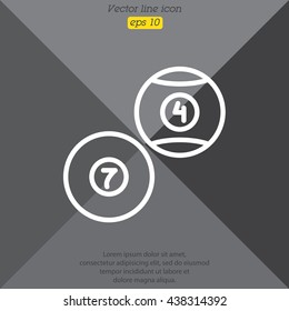 Web line icon. Billiards, balls for billiards