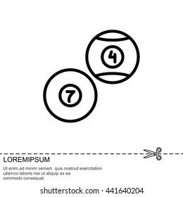 Web line icon. Billiards, balls for billiards