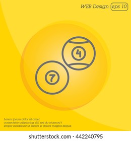 Web line icon. Billiards, balls for billiards