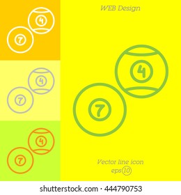 Web line icon. Billiards, balls for billiards