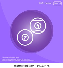 Web line icon. Billiards, balls for billiards