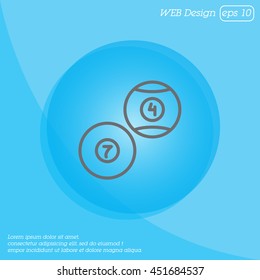 Web line icon. Billiards, balls for billiards