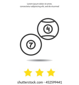Web line icon. Billiards, balls for billiards