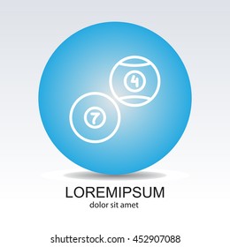 Web line icon. Billiards, balls for billiards