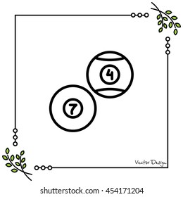 Web line icon. Billiards, balls for billiards