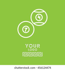 Web line icon. Billiards, balls for billiards