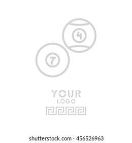 Web line icon. Billiards, balls for billiards