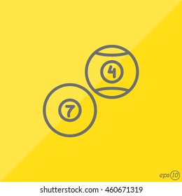 Web line icon. Billiards, balls for billiards