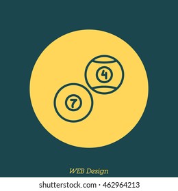 Web line icon. Billiards, balls for billiards