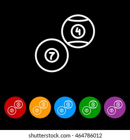 Web line icon. Billiards, balls for billiards
