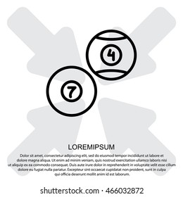 Web line icon. Billiards, balls for billiards