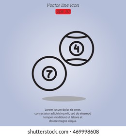 Web line icon. Billiards, balls for billiards