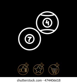 Web line icon. Billiards, balls for billiards