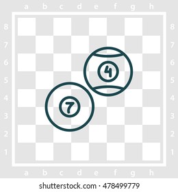 Web line icon. Billiards, balls for billiards
