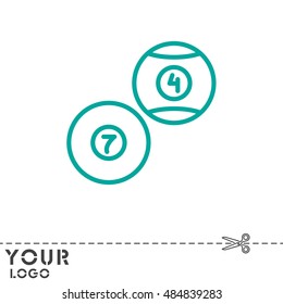 Web line icon. Billiards, balls for billiards