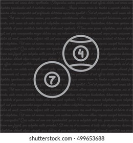 Web line icon. Billiards, balls for billiards