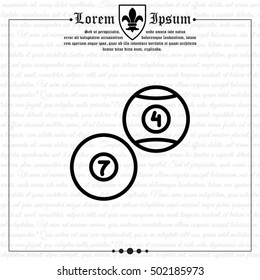 Web line icon. Billiards, balls for billiards