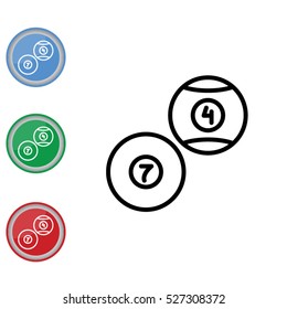 Web line icon. Billiards, balls for billiards