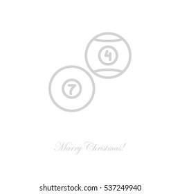 Web line icon. Billiards, balls for billiards