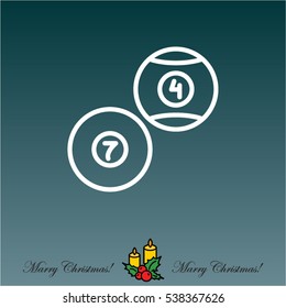 Web line icon. Billiards, balls for billiards