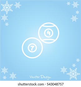 Web line icon. Billiards, balls for billiards