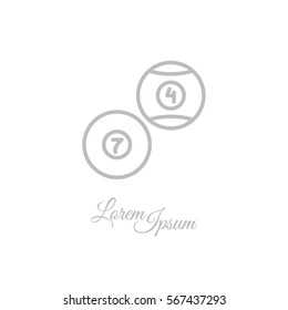 Web line icon. Billiards, balls for billiards