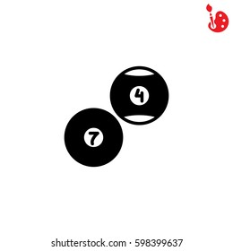 Web line icon. Billiards, balls for billiards