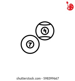 Web line icon. Billiards, balls for billiards