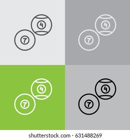 Web line icon. Billiards, balls for billiards