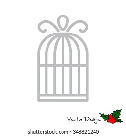 Web line icon. Birdcage. 