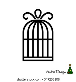 Web line icon. Birdcage. 