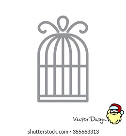Web line icon. Birdcage. 