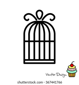 Web line icon. Birdcage. 