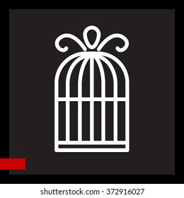 Web line icon. Birdcage. 