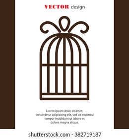Web line icon. Birdcage. 