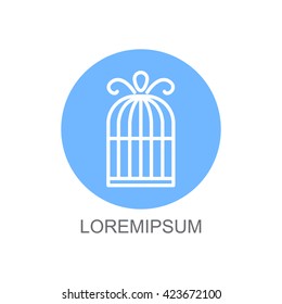 Web line icon. Birdcage. 