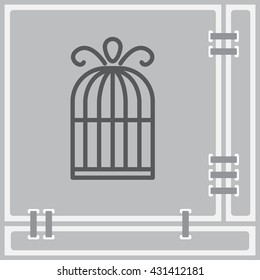 Web line icon. Birdcage. 