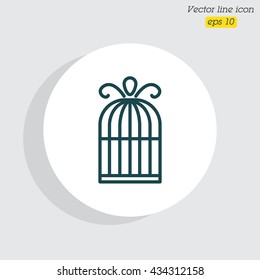 Web line icon. Birdcage. 