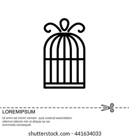 Web line icon. Birdcage. 