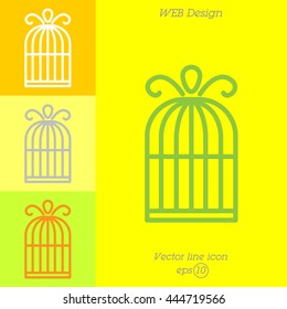 Web line icon. Birdcage. 
