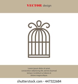 Web line icon. Birdcage. 