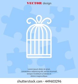 Web line icon. Birdcage. 