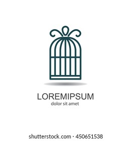 Web line icon. Birdcage. 