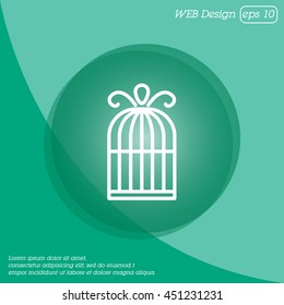 Web line icon. Birdcage. 