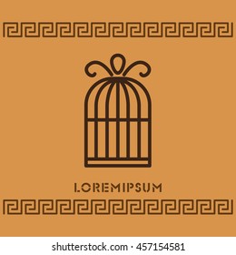 Web line icon. Birdcage. 